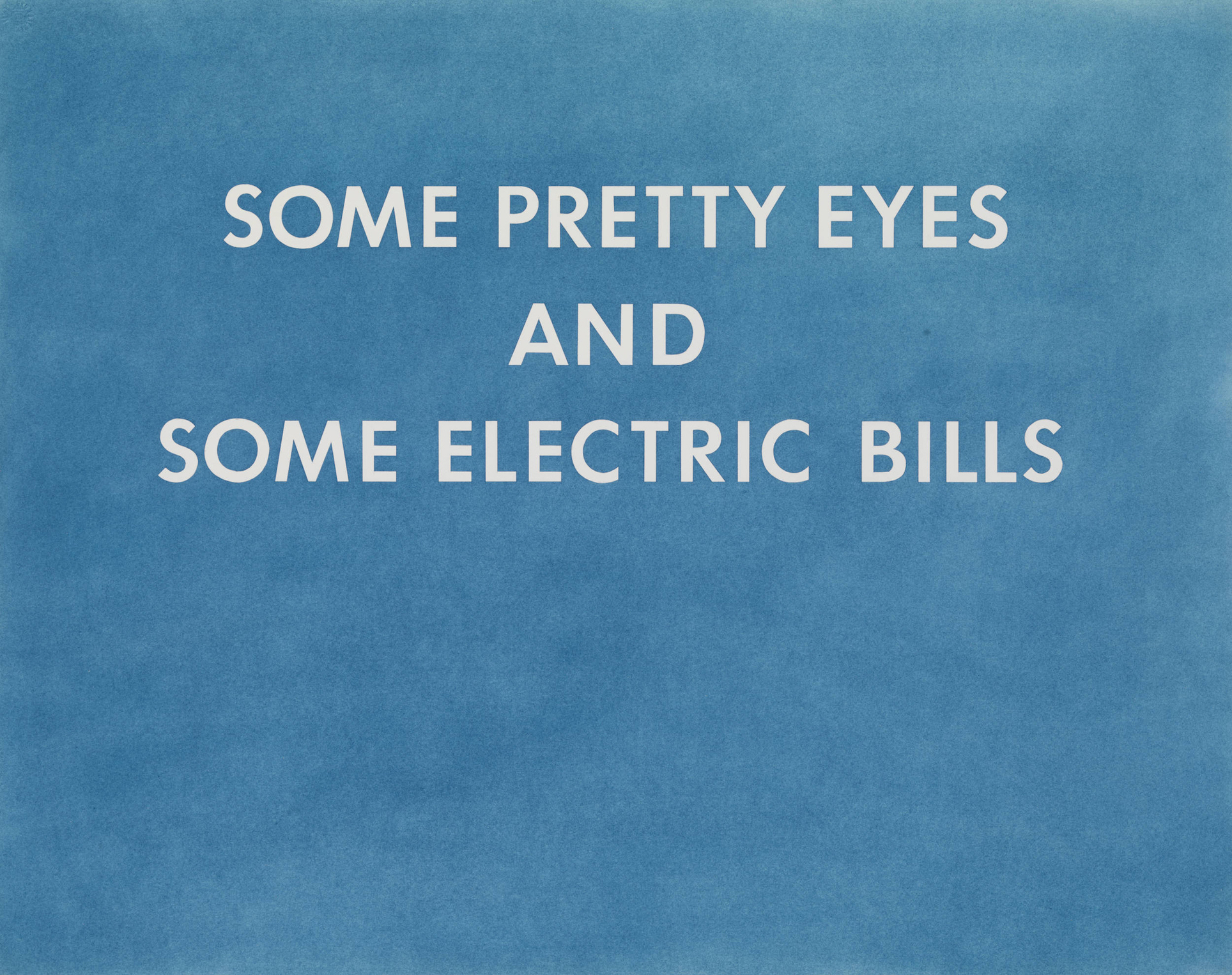pretty eyes, electric bills, ed ruscha, 1976