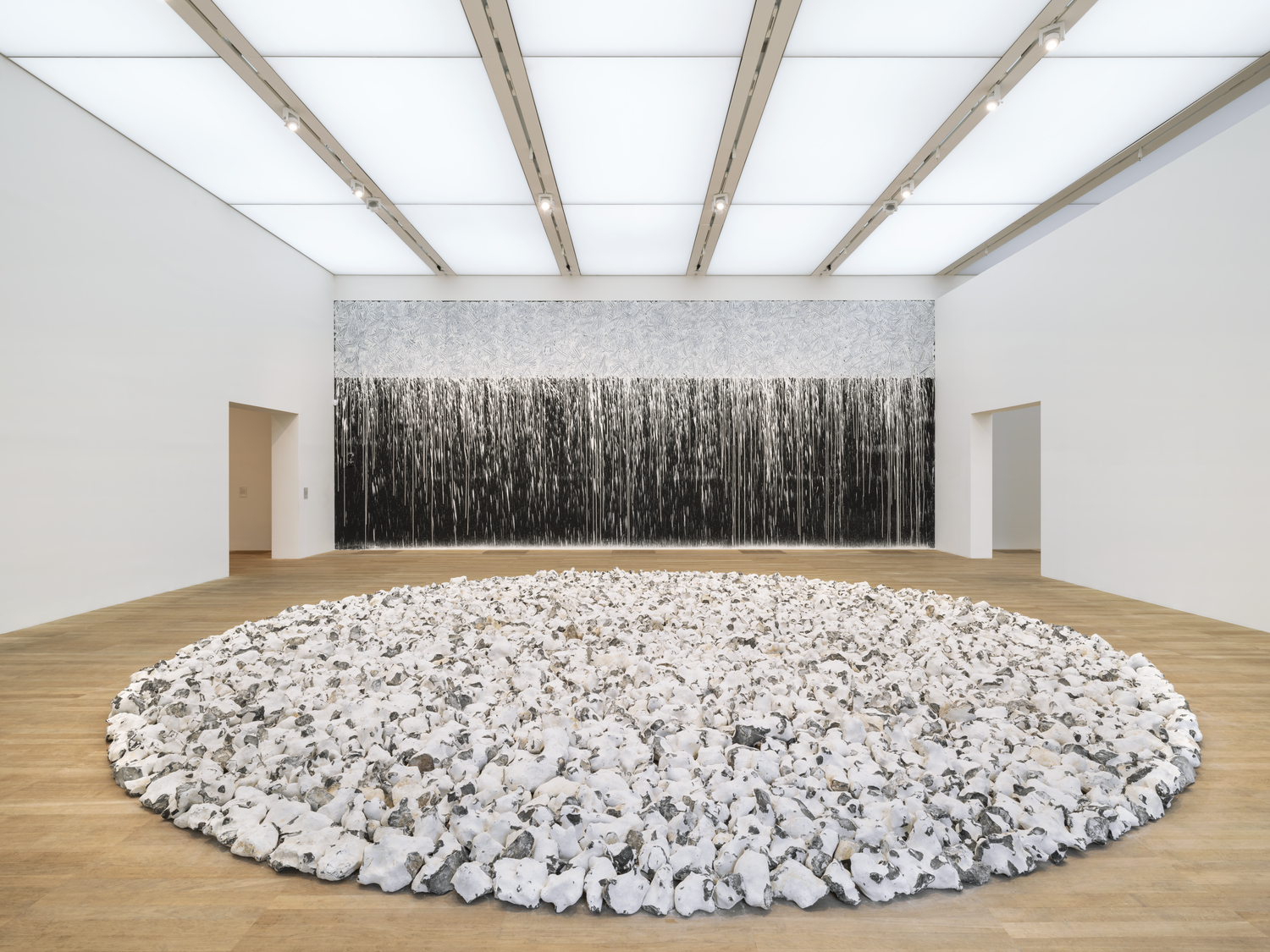 Installation view of ARTIST ROOMS Richard Long, Tate Modern 2025. Photo © Tate (Joe Humphrys)