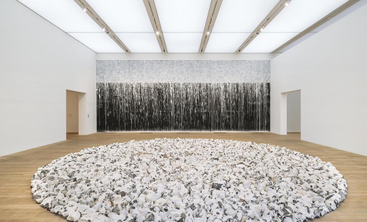 Installation view of ARTIST ROOMS Richard Long, Tate Modern 2025. Photo © Tate (Joe Humphrys)