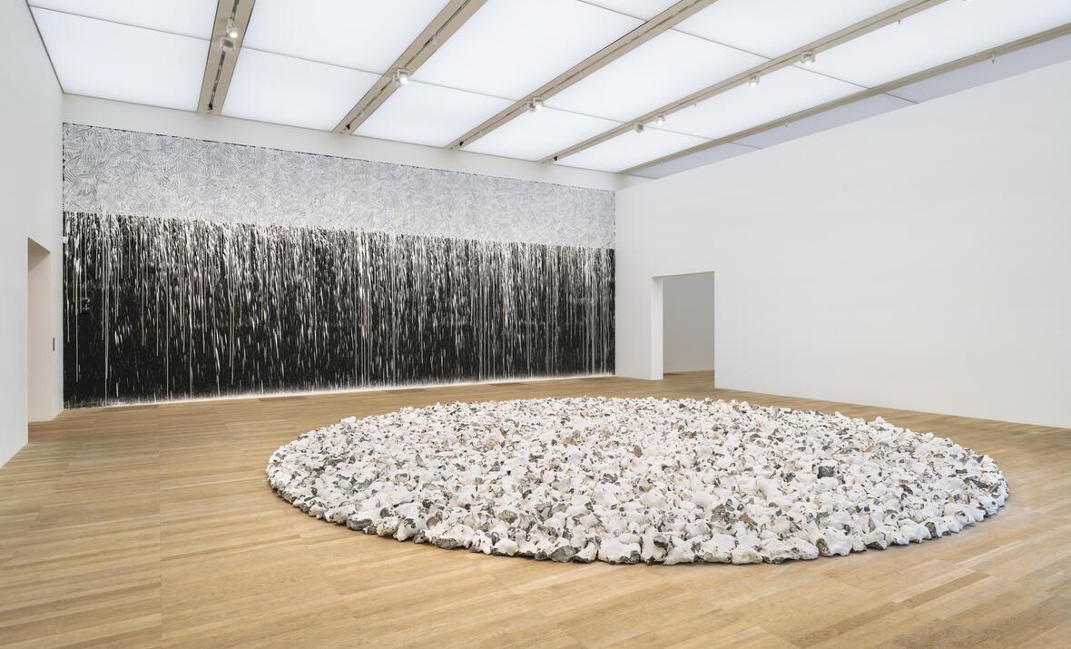 Installation view of ARTIST ROOMS Richard Long, Tate Modern 2025. Photo © Tate (Joe Humphrys)