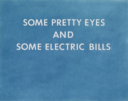 pretty eyes, electric bills, ed ruscha, 1976